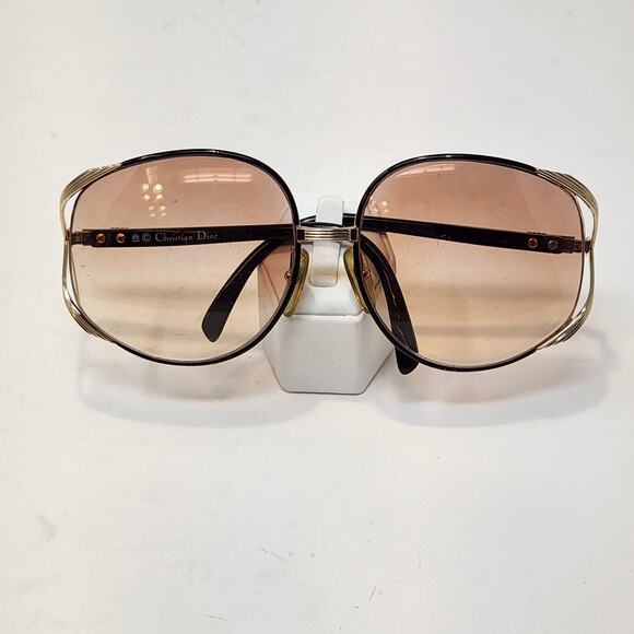 Christian Dior Vintage Oversized Eyeglasses Frames Black Gold Butterfly 80s 70s - Picture 1 of 9